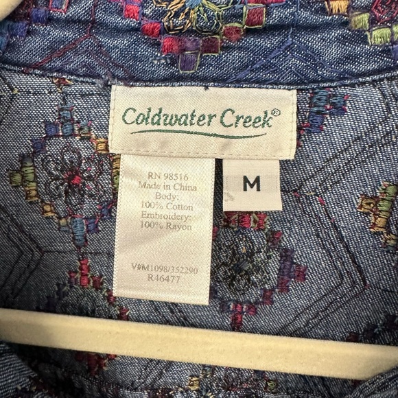 Coldwater Creek Embroidered Denim Jean Jacket Size-Medium - Picture 5 of 8
